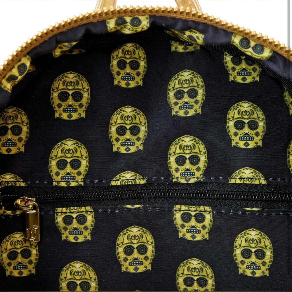 Loungefly Star Wars C-3PO Embroidered Day of the Dead Cosplay Backpack NWT